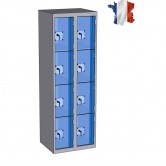 casier plexi 2 colonnes 8 portes 600 mm