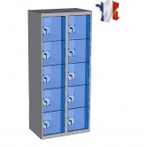 casier métal plexi 2 colonnes 10 portes largeur 800 mm