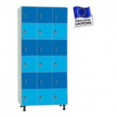 casier bois mélaminé largeur 1200 mm 3 colonnes 18 portes