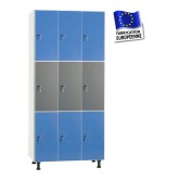 casier vestiaire bois mélaminé largeur 1200 3 colonnes 9 portes