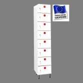 casier plastique pvc 1 colonne 8 portes largeur 400 mm