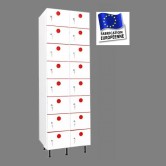 vestiaire plastique pvc 2 colonnes 16 cases largeur 600 mm