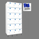 casier vestiaire plastique pvc 3 colonnes 18 portes largeur 900 mm