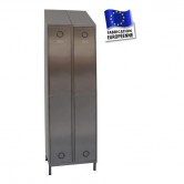 casier vestiaire inox 2 colonnes 2 portes largeur 600 mm