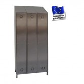 vestiaire inox 3 colonnes 3 portes 900 mm