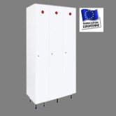 vestiaires plaqtique pvc 3 colonnes 3 portes largeur 900 mm