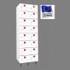 vestiaire plastique pvc 2 colonnes 16 cases largeur 600 mm