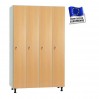 vestiaires bois mélaminé 4 cases largeur 1200 mm